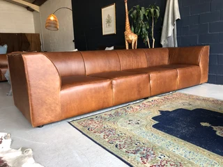 Newly Manufactured  & Massive 3m Tuxedo Style Full Gameskin Genuine Leather Four Seater Couch.