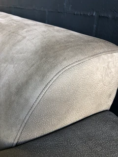 Newly manufactured 2.8m x 2.8m  Zambezi genuine leather MARCONI STYLE corner unit. (BOMBARDIER GREY