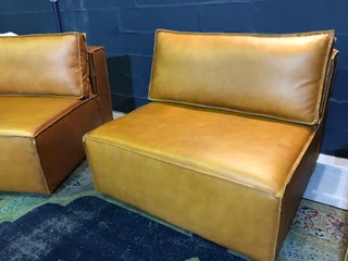 Brand new &amp; extremely large 3m MARCONI STYLE full genuine leather three division modular sofa.