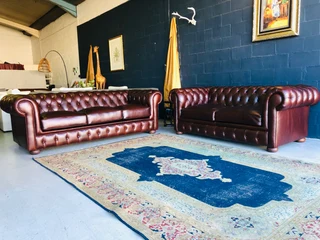 Brand New 2 Piece Chesterfield Genuine Leather Lounge Suite (3 &#43; 2 Seater) Cape Buffalo Copper.