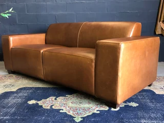 Newly Manufactured 2.2m Genuine Leather Marconi Style Three Seater Sofa. (100% Full Grain Gameskin)