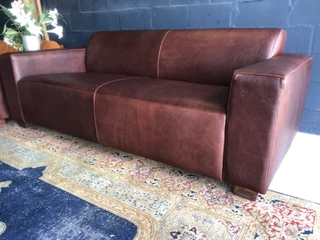 Luxurious 3 piece gameskin genuine leather MARCONI STYLE lounge suite (3 x 2.1m three seater sofas)