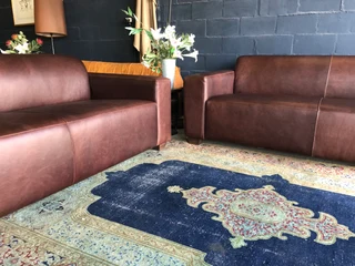 (ON PROMOTION) Magnificent 2pc genuine leather MARCONI STYLE lounge suite (2 x 2.1m Three seaters)