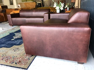 (ON PROMOTION) Magnificent 2pc genuine leather MARCONI STYLE lounge suite (2 x 2.1m Three seaters)
