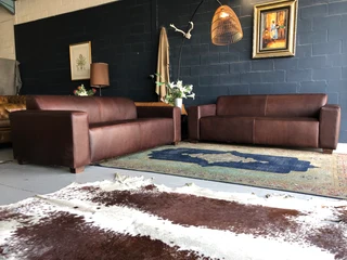 (on Promotion) Magnificent 2pc Genuine Leather Marconi Style Lounge Suite (2 X 2.1m Three Seaters)