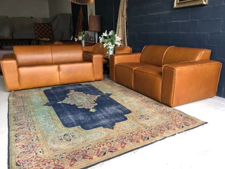 (ON PROMOTION) Brand new 2pc Marconi style genuine leather lounge suite. (2 x 1.8m TWO SEATER SOFAS)