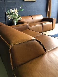 (ON PROMOTION) Brand new 2pc Marconi style genuine leather lounge suite. (2 x 1.8m TWO SEATER SOFAS)