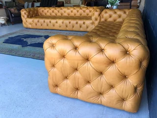 Brand New Genuine Leather Cuban Style Chesterfield Lounge Suite. (2 X Massive 3m Sofas)  r39500 Each