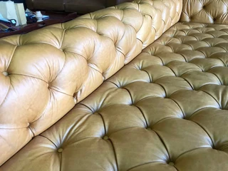 Brand new genuine leather CUBAN STYLE CHESTERFIELD lounge suite. (2 x MASSIVE 3m SOFAS)  R39500 each