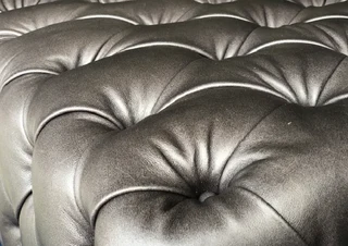 A massive 2.8m genuine leather CUBAN STYLE CHESTERFIELD five seater sofa plus modular daybed ottoman