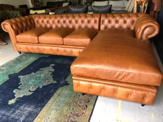 Newly manufactured 3m x 2m  genuine leather Chesterfield daybed unit, (100% FULL GRAIN GAMESKIN)