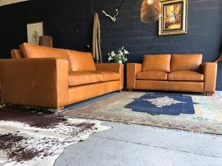 (on Promotion) Brand New 2pc Modern Casa Design Genuine Leather Lounge Suite. (3 + 2 Seater)