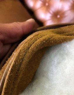 (ON PROMOTION) Brand new 1.8m full grain gameskin genuine leather two seater Chesterfield sofa.