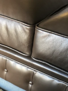 Brand new 2.2m full bovine genuine leather CHESTERFIELD three seater sofa. (IMVELO OXBLOOD BROWN)