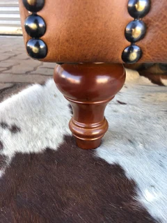 (ON PROMOTION) Brand new genuine leather 2.2m Chesterfield three seater sofa. (100% FULL GAMESKIN)