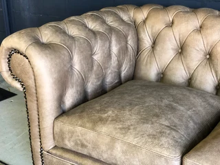 Large  2.3m ZAMBEZI GENUINE LEATHER Chesterfield three seater sofa (100% full exotic grain leather)