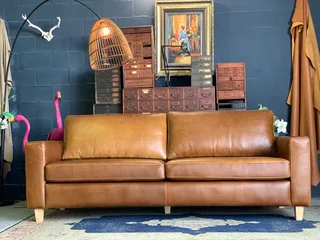 (ON PROMOTION) Brand new &amp; large 2.4m  genuine leather ANNILINE DESIGN three seater sofa.