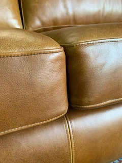 (ON PROMOTION) Brand new &amp; large 2.4m  genuine leather ANNILINE DESIGN three seater sofa.