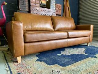 (ON PROMOTION) Brand new &amp; large 2.4m  genuine leather ANNILINE DESIGN three seater sofa.