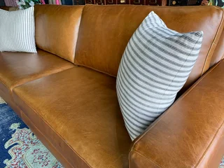 (ON PROMOTION) Brand new &amp; large 2.4m  genuine leather ANNILINE DESIGN three seater sofa.