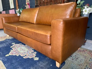 (ON PROMOTION) Brand new &amp; large 2.4m  genuine leather ANNILINE DESIGN three seater sofa.