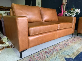 Brand new 1.9m gameskin genuine leather CONTEMPORARY STYLE two seater sofa.