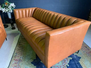 Brand new 2.2m genuine leather MODERN &amp; LUXURIOUS three seater sofa.  (A GRAND STATEMENT PIECE)