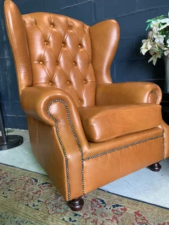 2 x Brand new genuine leather Westminister wingback armchairs (TIMELESS CLASSIC ARMCHIARS) R11995 ea