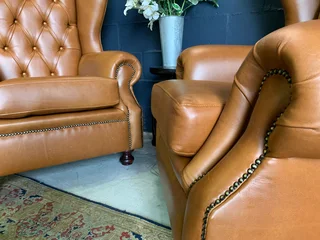 2 x Brand new genuine leather Westminister wingback armchairs (TIMELESS CLASSIC ARMCHIARS) R11995 ea