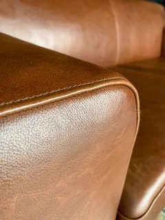 2 x Brand new 2.2m full grain genuine leather KARIBA STYLE large three seater sofas (SAVANNAH BROWN)