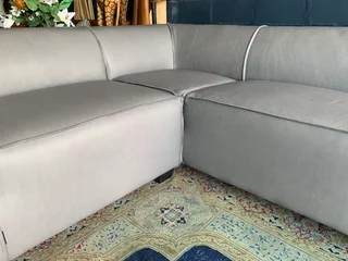 Newly manufactured (3m x 3m) genuine leather MARCONI STYLE L-shape corner unit (NEVADA PEPPER GREY)