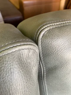 Brand new (2.7m x 1.7m) pepper grey genuine leather daybed unit. (A MODERN TOUCH INTERIOR DESIGN)