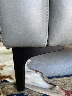 Brand new (2.7m x 1.7m) pepper grey genuine leather daybed unit. (A MODERN TOUCH INTERIOR DESIGN)