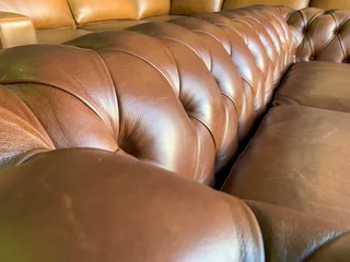 (ON PROMOTION) Brand new 1.9m genuine leather Chesterfield  two seater sofa. (SAVANNAH BROWN)