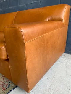 (ON PROMOTION) Extremely large (3m x 3m) KARIBA STYLE genuine leather L-shape corner lounge suite.