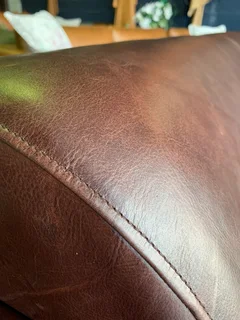(ON PROMOTION) Brand new 2m genuine leather Marconi style two seater sofa. (NAKU OXBLOOD BROWN)