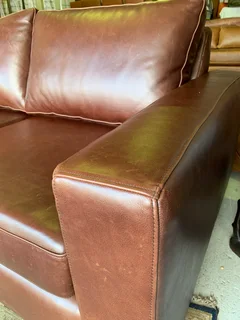 (ON PROMOTION) Brand new 1.8m Anniline design genuine leather two seater sofa. (BOVINE SADDLE BROWN)