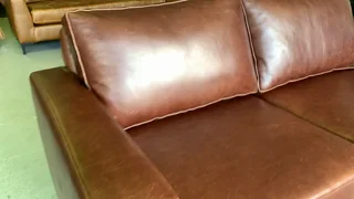 (ON PROMOTION) Brand new 1.8m Anniline design genuine leather two seater sofa. (BOVINE SADDLE BROWN)