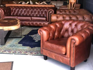 A variety of BRAND NEW full genuine leather sofas &amp; armchairs (STARTING FROM R6500 PER ARMCHAIR)