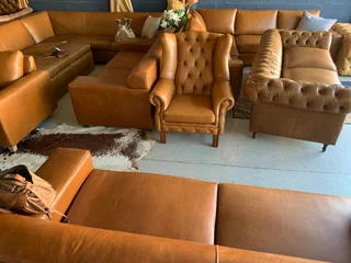 A variety of BRAND NEW full genuine leather sofas &amp; armchairs (STARTING FROM R6500 PER ARMCHAIR)
