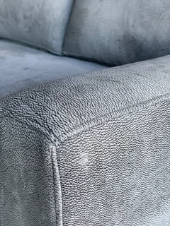 A magnificent (2.4m x 2.4m) ZAMBEZI GRAPHITE GREY genuine leather L-shape corner lounge suite,