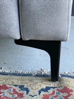 A magnificent (2.4m x 2.4m) ZAMBEZI GRAPHITE GREY genuine leather L-shape corner lounge suite,