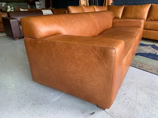 (ON PROMOTION) Brand new &amp; large 2.5m full grain genuine leather URBAN STYLE three seater sofa.