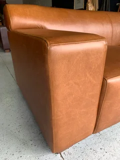 (ON PROMOTION) Brand new &amp; large 2.5m full grain genuine leather URBAN STYLE three seater sofa.