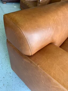 (ON PROMOTION) Brand new &amp; large 2.5m full grain genuine leather URBAN STYLE three seater sofa.