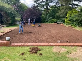 Delivery and installation off the new grass grass