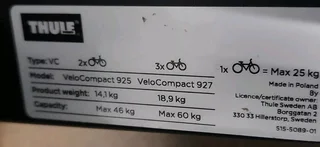 THULE VELOCOMPACT 927 (3 BIKE RACK)