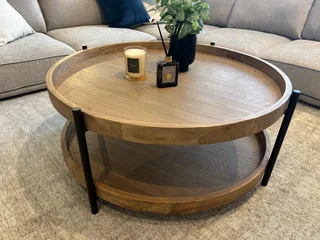 Maoao Coffee table wood/bras