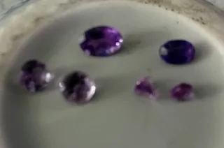 Cut amethyst stones