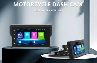 Motorcycle Dash Cam, Front&#43;Rear 1080HD Cameras Recording, Navigation